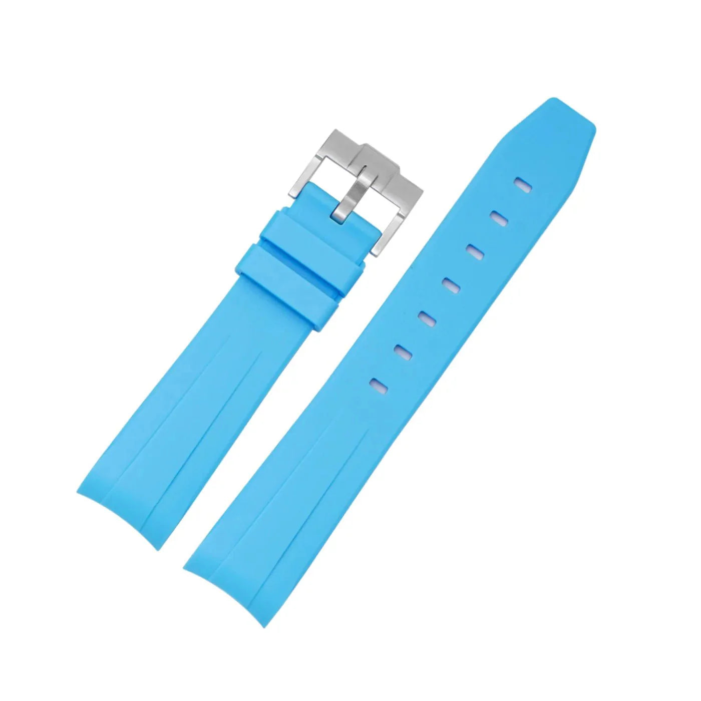 Rubber Strap - For Rolex Submariner - Light Blue - Helvetus