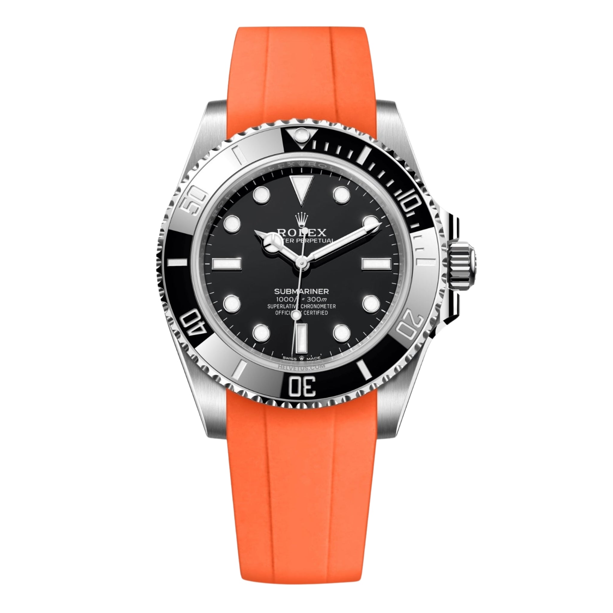 Rubber Strap - For Rolex Submariner - Orange - Helvetus