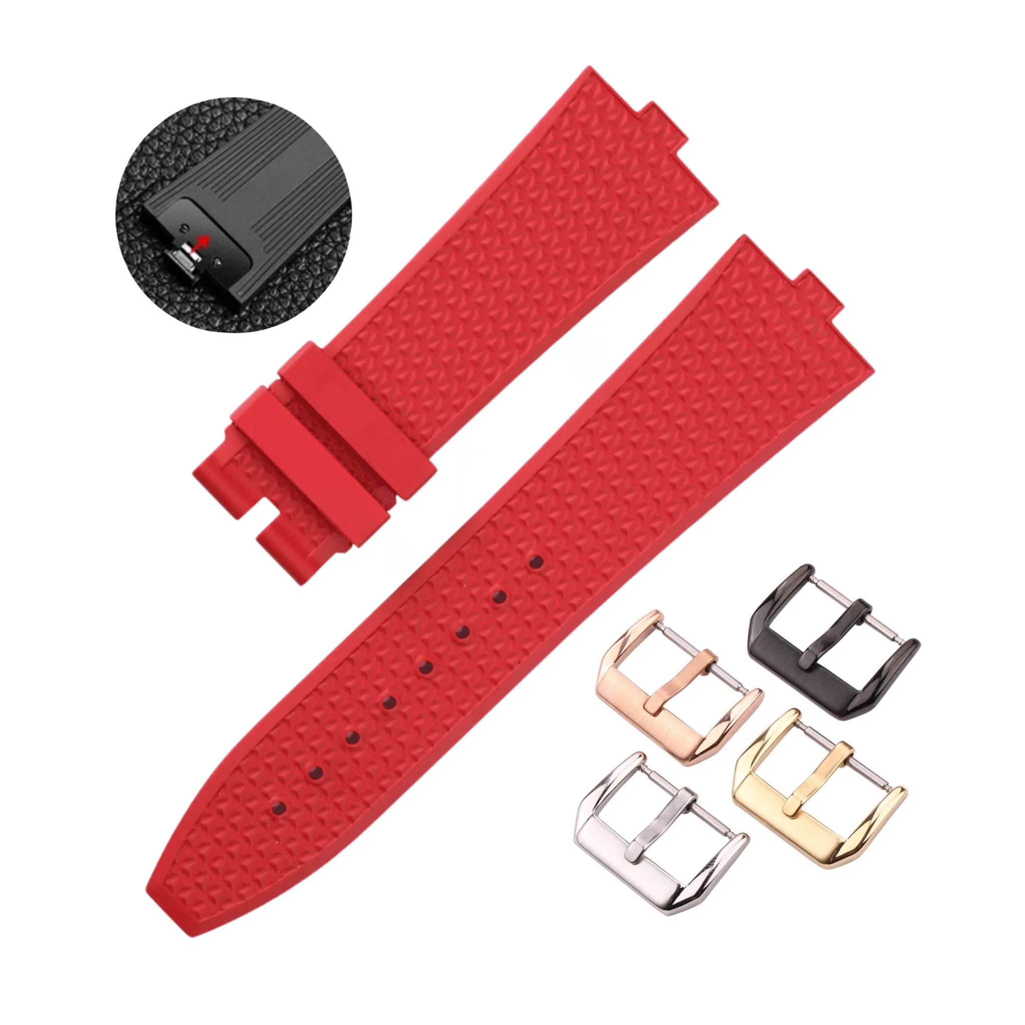 Rubber Strap - For Vacheron Constantin Overseas - Red - Helvetus