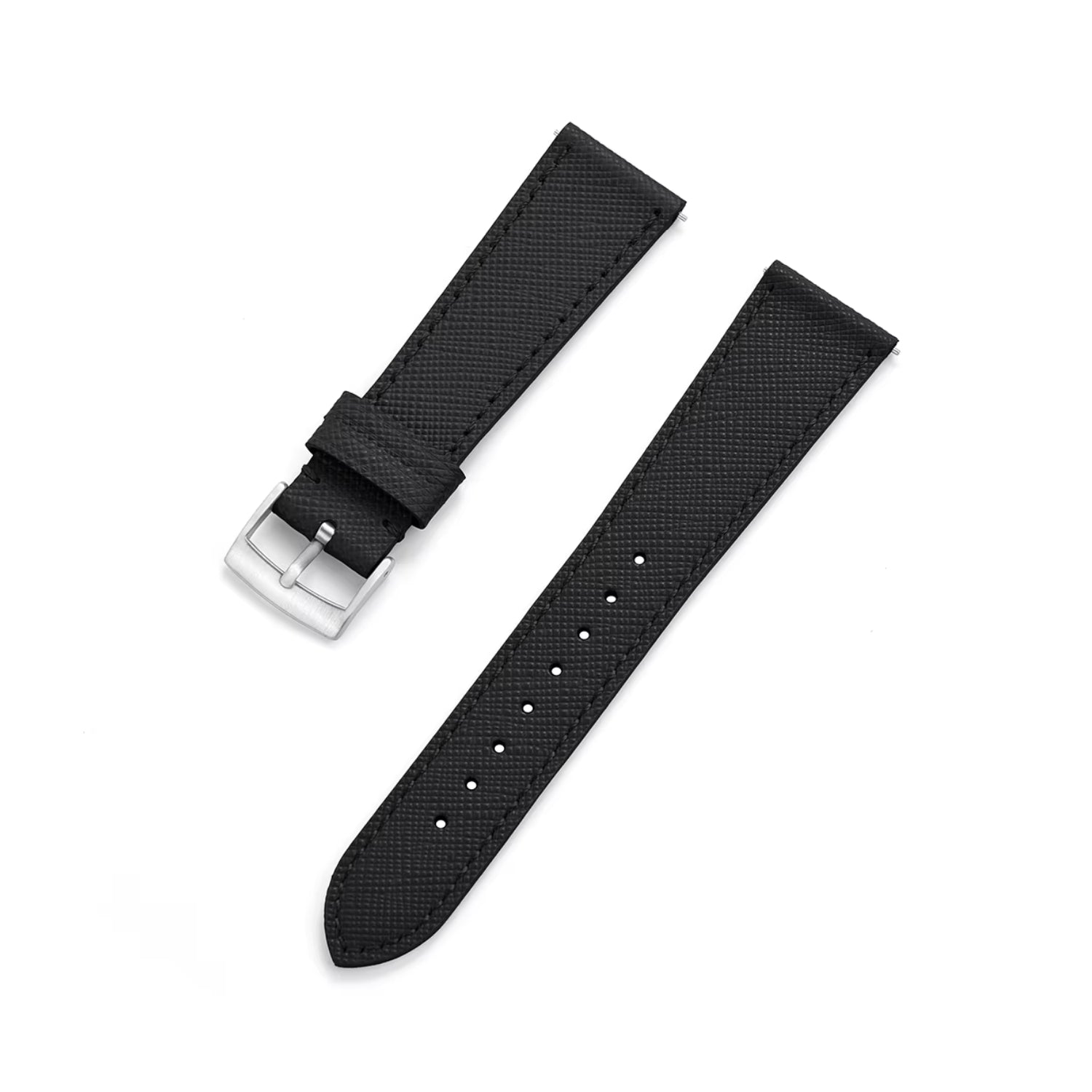 Schwarzes Leder Uhrenarmband – Handgefertigtes Ersatzband – Helvetus®