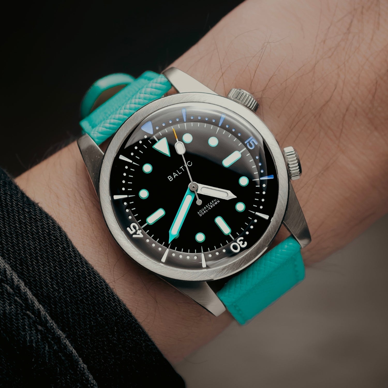 Türkises Leder Uhrenarmband – Handgefertigtes Ersatzband – Helvetus® - Helvetus DE